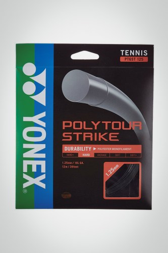 Струны для теннисной ракетки Yonex Poly Tour Strike 125 / 16l - 12 метров (черные)